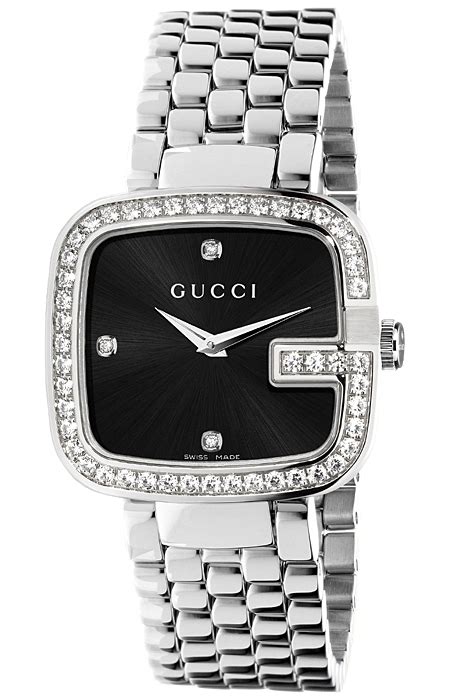 square diamond gucci watch women|black Gucci watch with diamonds.